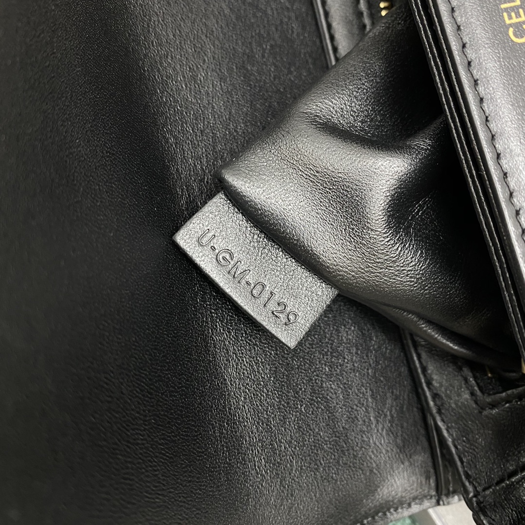 Celine Teen Triomphe Bag In Shiny Calfskin Black 188423